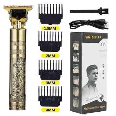 Professional Rechargeable Vintage T9 Metal Hair Trimmer | 1 Pcs